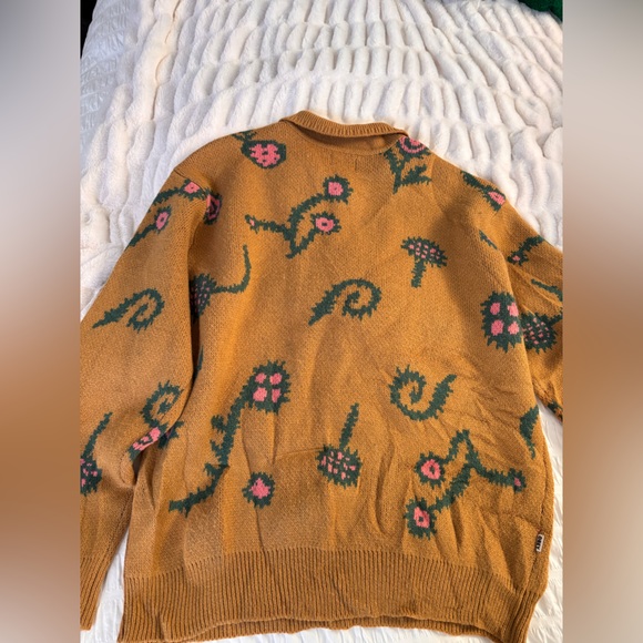 Obey Men's Washer Sweater with Pink and Green Floral Pattern - Picture 6 of 10